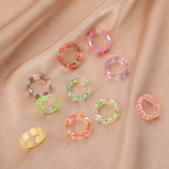 fashion cute fruit stickers transparent resin ring
