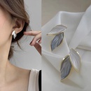 fashion drip oil color matching leaf enamel alloy stud earringspicture6
