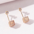 fashion copper zircon Rubiks cube peach heart pendent earringspicture5