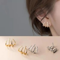 fashion geometric diamond multiple circles hoop earrings wholesale