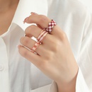 New checkerboard fruits resin contrast color ring threepiece setpicture6
