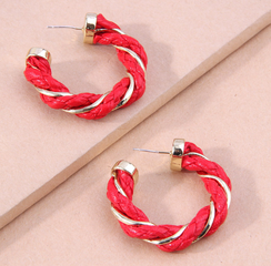 fashion simple circle leather winding c-shaped earrings