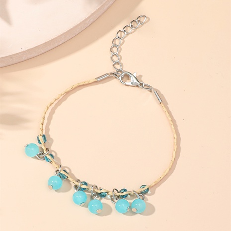 Sky Blue Vintage Sapphire Crystal Bracelet Hand Woven Raffia Bracelet's discount tags