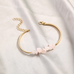 Fashionable new jewelry pink natural gravel adjustable bracelet bracelet
