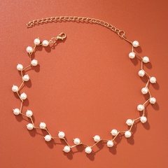 Koreanische Version von Mode-Temperament-Perlen-Schlüsselbein-Kettenhalsband, einfacher und vielseitiger Perlenketten-Persönlichkeitsschmuck für Mädchen und Kinder