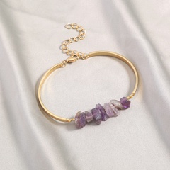 Niche Design Jewelry Purple Natural Gravel Adjustable Bracelet Bracelet One Piece