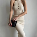 Womens new spring and summer fashion hollow round neck sleeveless slim temperament dresspicture19