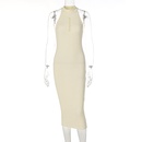 Womens new spring and summer fashion hollow round neck sleeveless slim temperament dresspicture21