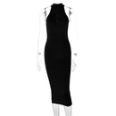 Womens new spring and summer fashion hollow round neck sleeveless slim temperament dresspicture24