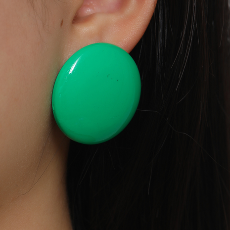 Mode demi-cercle simple couleur bonbon doux mignon boucles d'oreilles en résine's discount tags