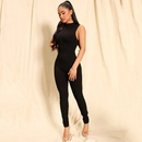 Womens new spring and summer fashion solid color round neck sleeveless slim fit jumpsuitpicture17