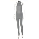 Womens new spring and summer fashion sexy halter neck open back slim fit casual jumpsuitpicture27
