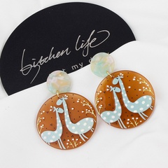 new simple cute giraffe atmospheric earrings women's
