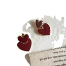 Boucles doreilles simples en alliage dautomne et dhiver pour femmes en forme de coeur rougepicture10