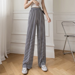 2022 spring and summer new pleated high waist slim straight pants pattern drape loose casual pants womens clothingpicture12