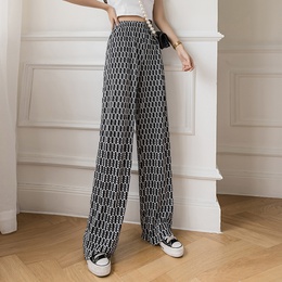 2022 spring and summer new pleated high waist slim straight pants pattern drape loose casual pants womens clothingpicture13