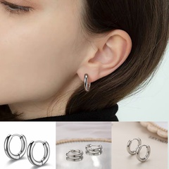 Fashion Simple Glossy Titanium Steel Earrings  Ear Clips Ornament