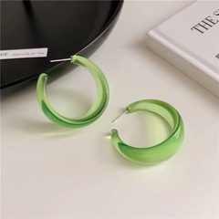C- Shaped Earrings Geometric Earring Ring/Stud Earring Candy Color Transparent High-Key Eardrop
