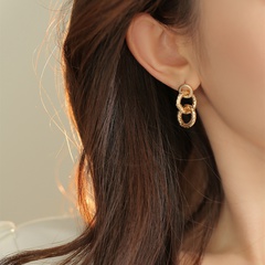 European And American Hot Metal Texture Spiral Hemp Pattern Stud Earrings Middle Ancient 925 Silver Pin Earrings
