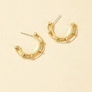 Copper Plated Gold Hollow Metal Cold Style Semicircle Stud Earrings French Retro 925 Silver Pin Earringspicture7