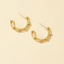 Copper Plated Gold Hollow Metal Cold Style Semicircle Stud Earrings French Retro 925 Silver Pin Earringspicture8