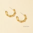 Copper Plated Gold Hollow Metal Cold Style Semicircle Stud Earrings French Retro 925 Silver Pin Earringspicture9