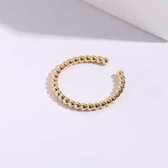 Cobre dorado abierto pulsera Simple 14K anillo de bola de dedo índice femenino
