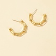 Copper Plated Gold Hollow Metal Cold Style Semicircle Stud Earrings French Retro 925 Silver Pin Earringspicture10