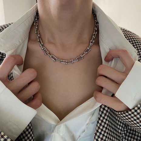 Frau Männer Unisex Basic Retro Einfacher Stil Geometrisch Rostfreier Stahl Halskette Keine Intarsien Edelstahl Halsketten's discount tags