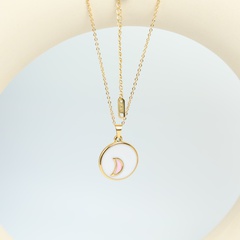 Pink Moon Drop Oil Necklace Stainless Steel Titanium Steel Necklace Special-Interest Design Electroplated 18K Gold Jewelry Chain