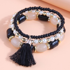 Korean Style Fashion All-Match Trendy Candy Rice Beads Tassel Multi-Layer Bracelet