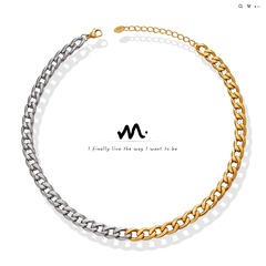 Fashion Ornament Titanium Steel Necklace Two-Color Accessories