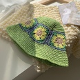 Summer Colorful Woven Flower crochet Bucket Hatpicture16