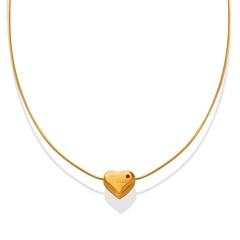 Fashion Jacinth Pendant Carved Letter Heart-shaped Necklace Titanium Steel