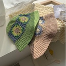 Summer Colorful Woven Flower crochet Bucket Hatpicture12