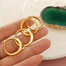 Chinese Geometric Bracelet Titanium Steel Gold Plated Cut Simple Bracelet Ringpicture1