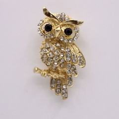 Factory Direct Sales Korean Style High-End Diamond Owl Brooch Corsage Clothing Accessories Unisex Pin