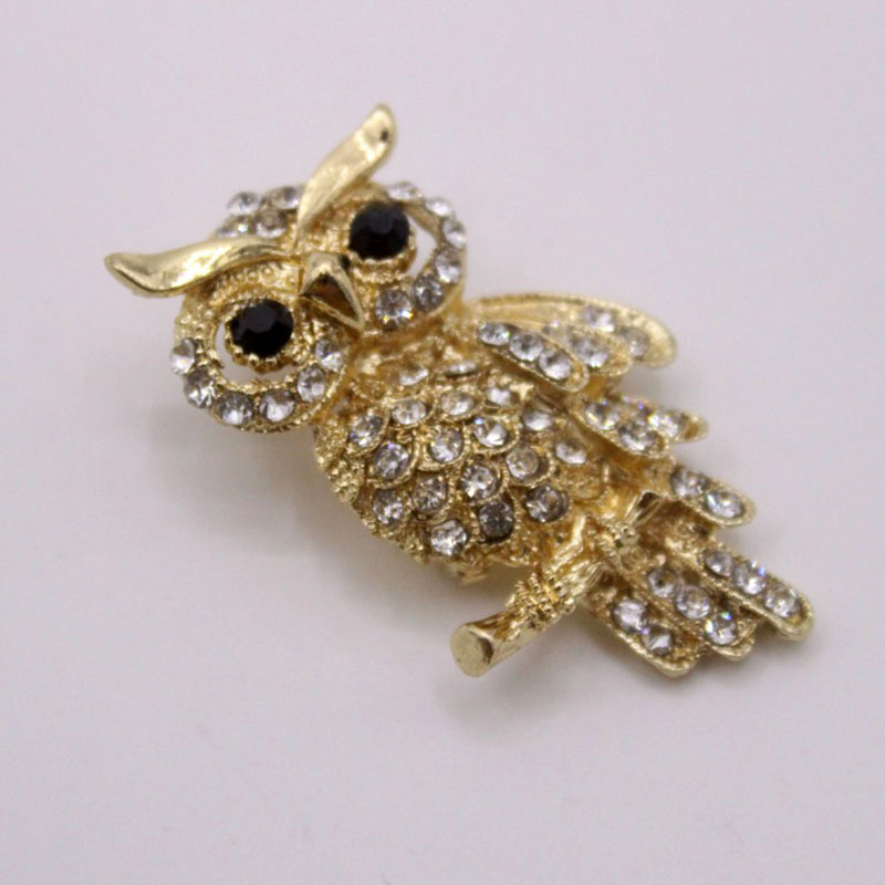 Factory Direct Sales Korean Style HighEnd Diamond Owl Brooch Corsage Clothing Accessories Unisex Pinpicture1