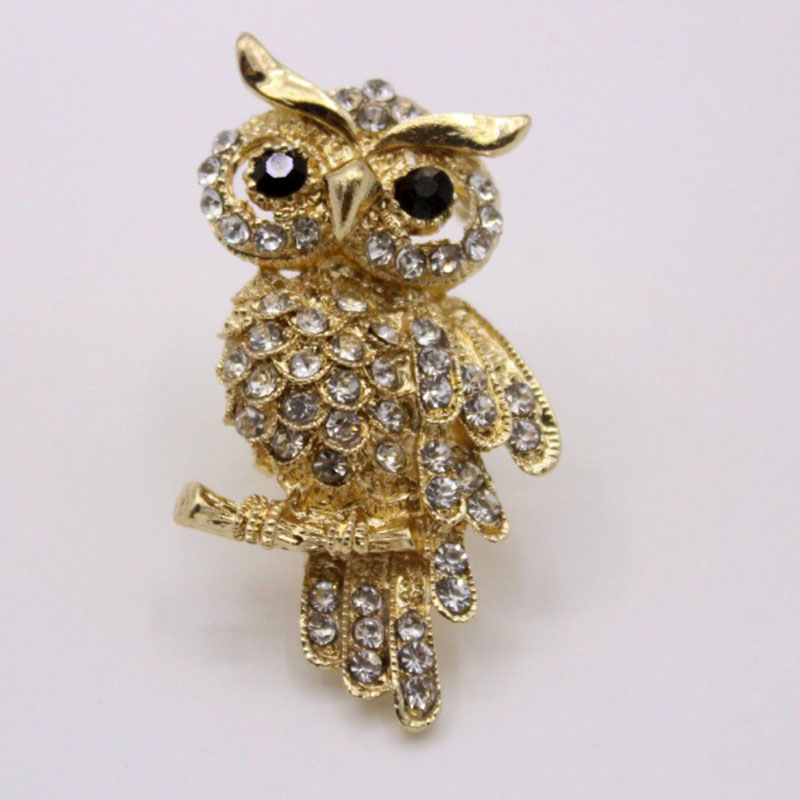 Factory Direct Sales Korean Style HighEnd Diamond Owl Brooch Corsage Clothing Accessories Unisex Pinpicture3
