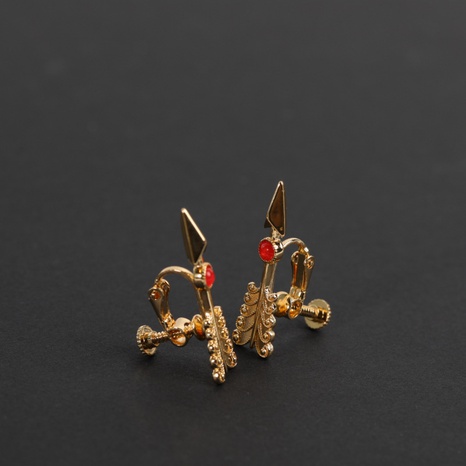 Clips de oreja de cobre de paleta de Cupido de piedra preciosa de nuevo estilo's discount tags