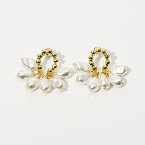 Vintage spezielle-förmigen Perle kupfer 14k gold-überzogene Ohrringe's discount tags