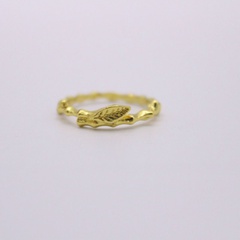 Korean Wish Hot Creative Style Leaf Shape Ring European and American Women's Fashion 18K Gold Ring Ornament Wholesale