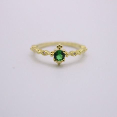Ring wish Schmuck explosive süße Frau 14K vergoldeter grüner Diamantring exquisiter Ring Schmuck's discount tags