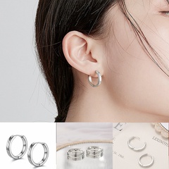 2022 New Fashion Titanium Steel Ear Clip Twill Carved Titanium Steel Earrings