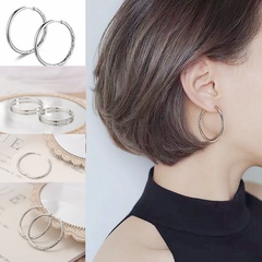 New Fashion Titanium Steel Plain Women's Hoop Earrings Women