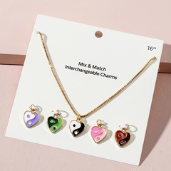 collier pendentif en alliage de couleur contrastée en forme de coeur simple
