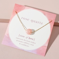 collier en alliage de cristal de pêche rose en forme de coeur