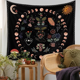 Bohemian Plant Moon Painting Tapestry Room Decoration Wall Cloth Wholesale Nihaojewelrypicture28