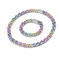 European and American Cuban necklace 12mm diamondshaped colorful rainbow braceletpicture24