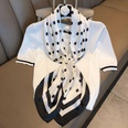 Fashion light luxury 90cm simulation silk scarf Korean simple striped large square scarfpicture24
